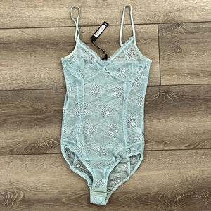 Joes jeans Natasha lace bodysuit blue cloud size XS